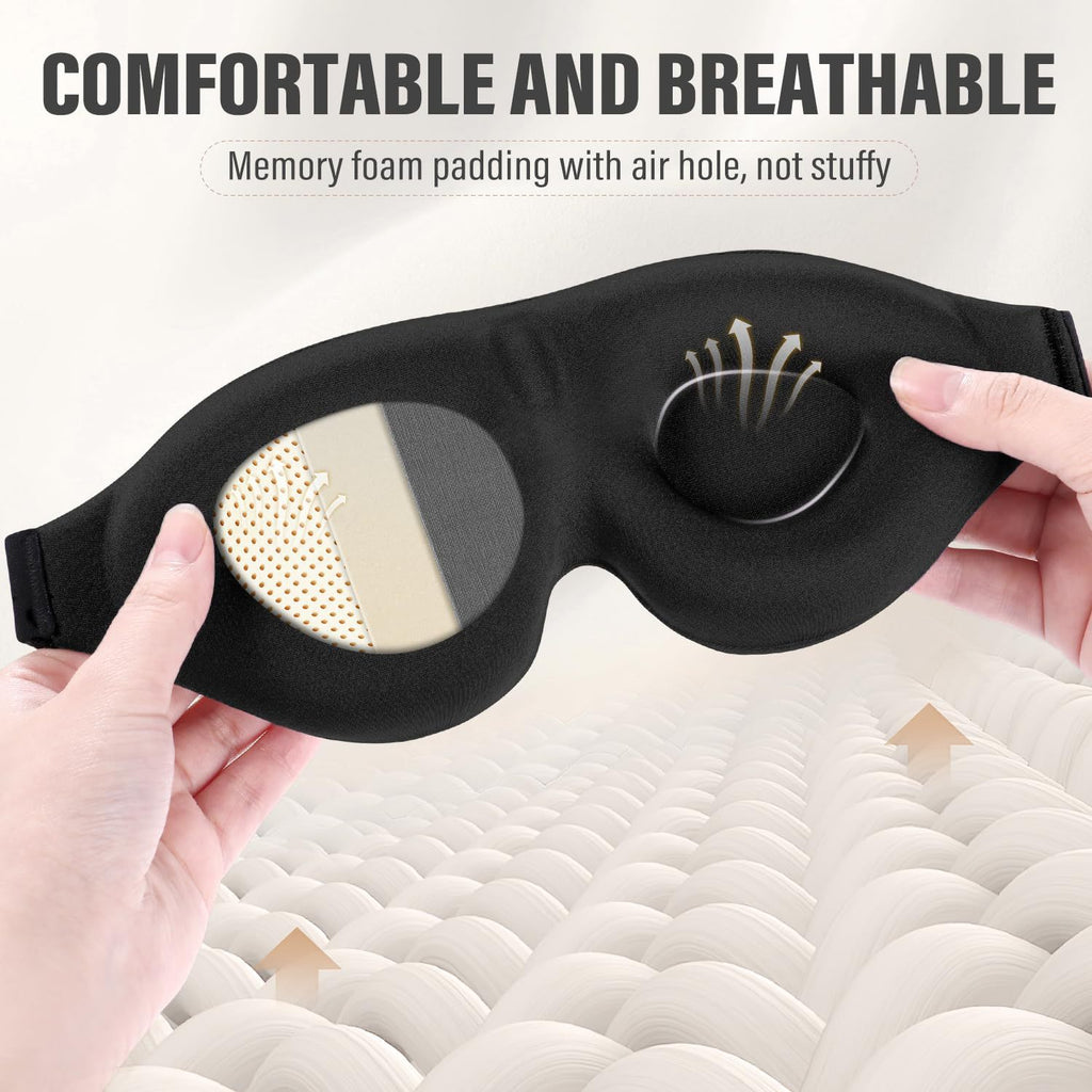 3D Full Blackout Sleep Eye Mask Soft Breathable for Night and Travel