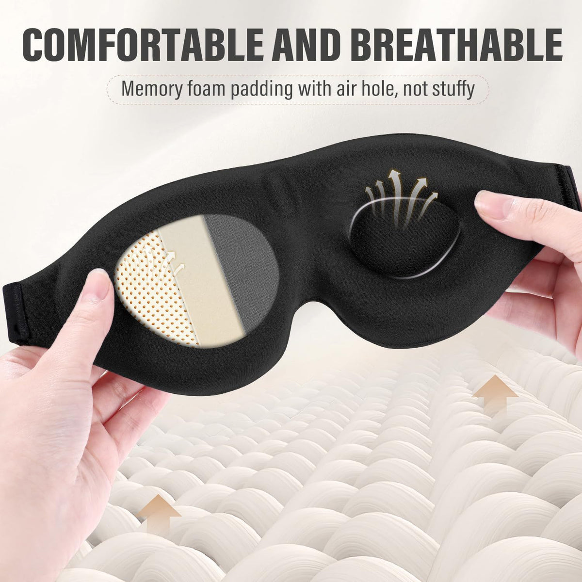 3D Full Blackout Sleep Eye Mask Soft Breathable for Night and Travel