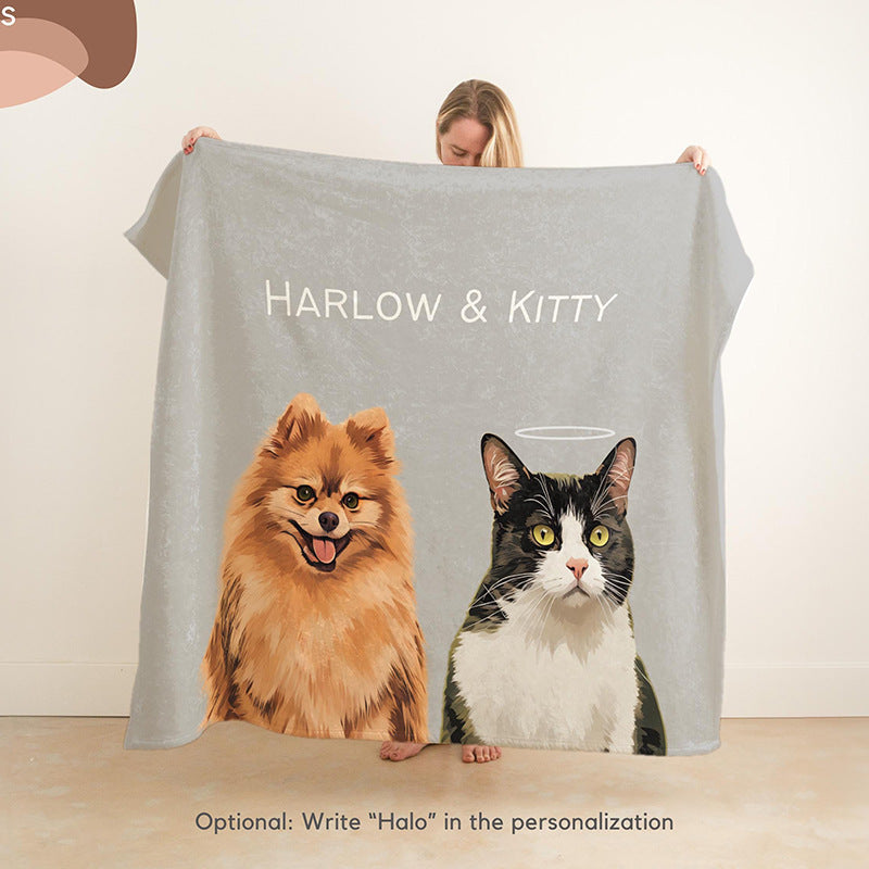 Custom Pet Portrait Throw
