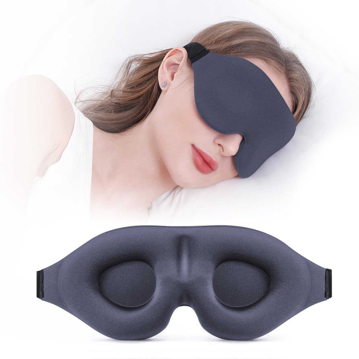 3D Full Blackout Sleep Eye Mask Soft Breathable for Night and Travel